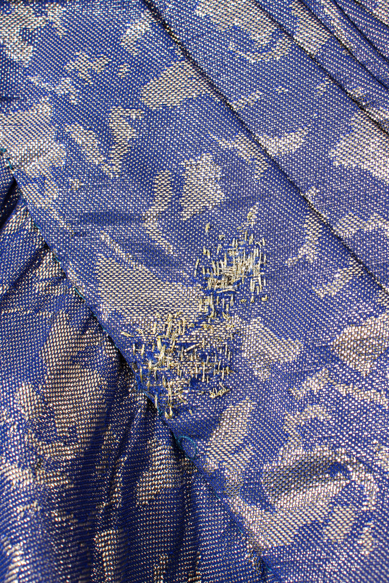 Vintage Mignon Rose Brocade Waist Wrap Dress fabric repair at Recess Los Angeles