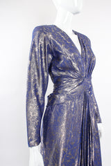 Vintage Mignon Rose Brocade Waist Wrap Dress on Mannequin crop at Recess Los Angeles