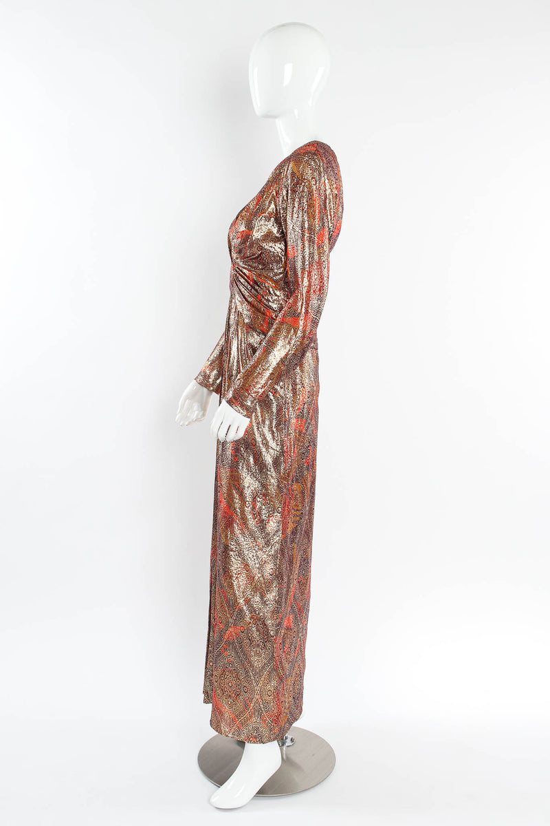 Vintage Mignon Lamé Metallic Brocade Dress mannequin side @ Recess Los Angeles