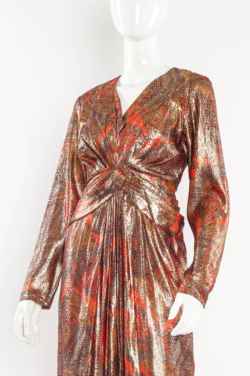 Vintage Mignon Lamé Metallic Brocade Dress mannequin close angle @ Recess Los Angeles