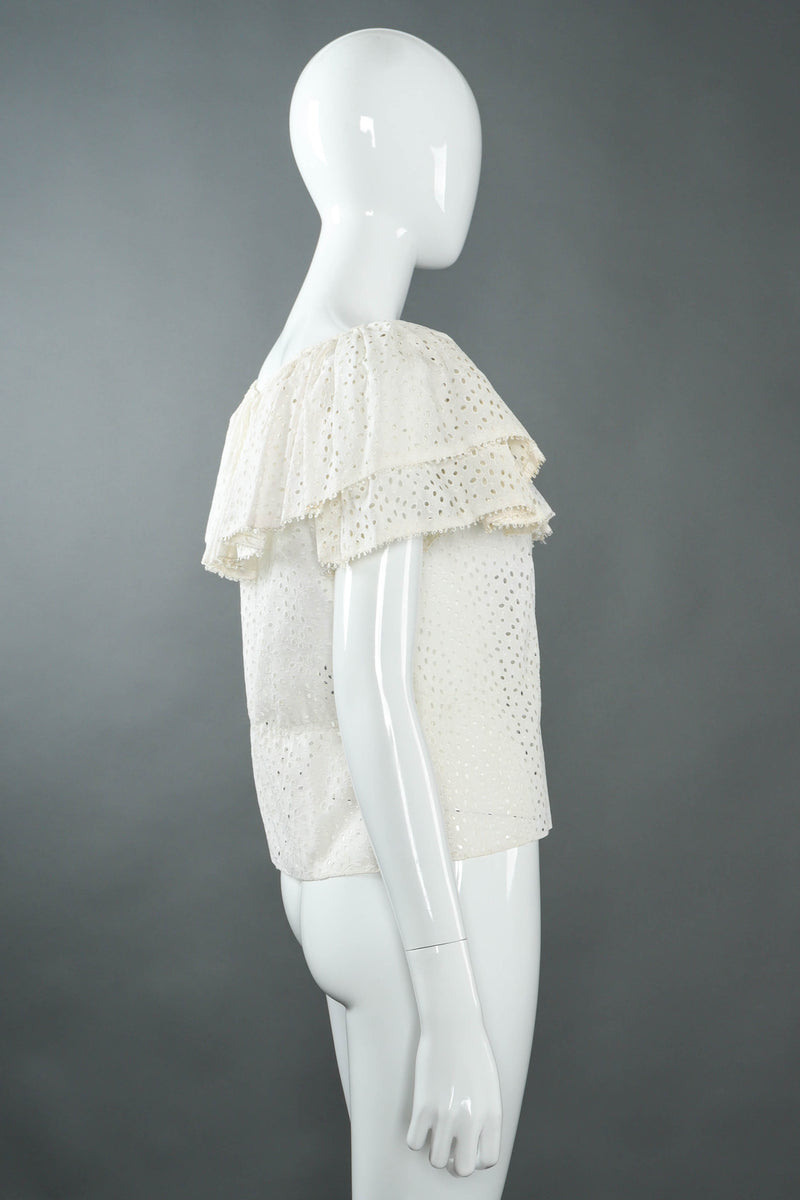 Vintage Mignon Ruffle Eyelet Skirt Set mannequin side top@ Recess LA