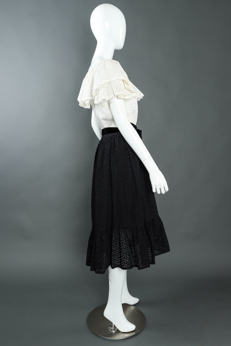 Vintage Mignon Ruffle Eyelet Skirt Set mannequin side @ Recess LA