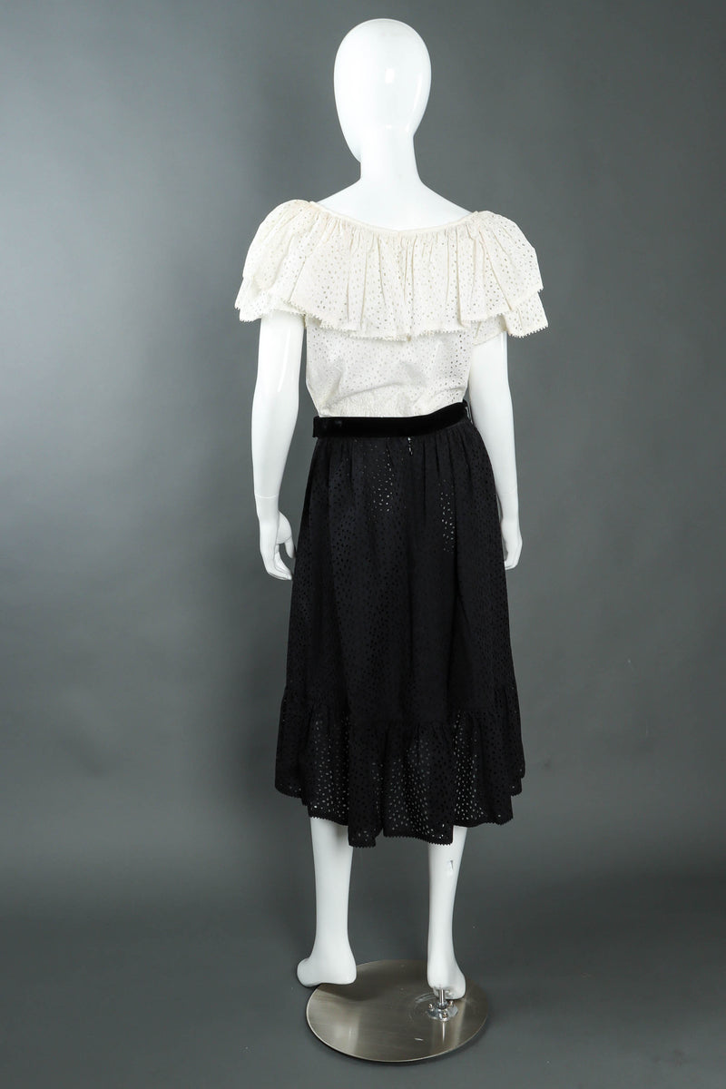 Vintage Mignon Ruffle Eyelet Skirt Set mannequin back @ Recess LA