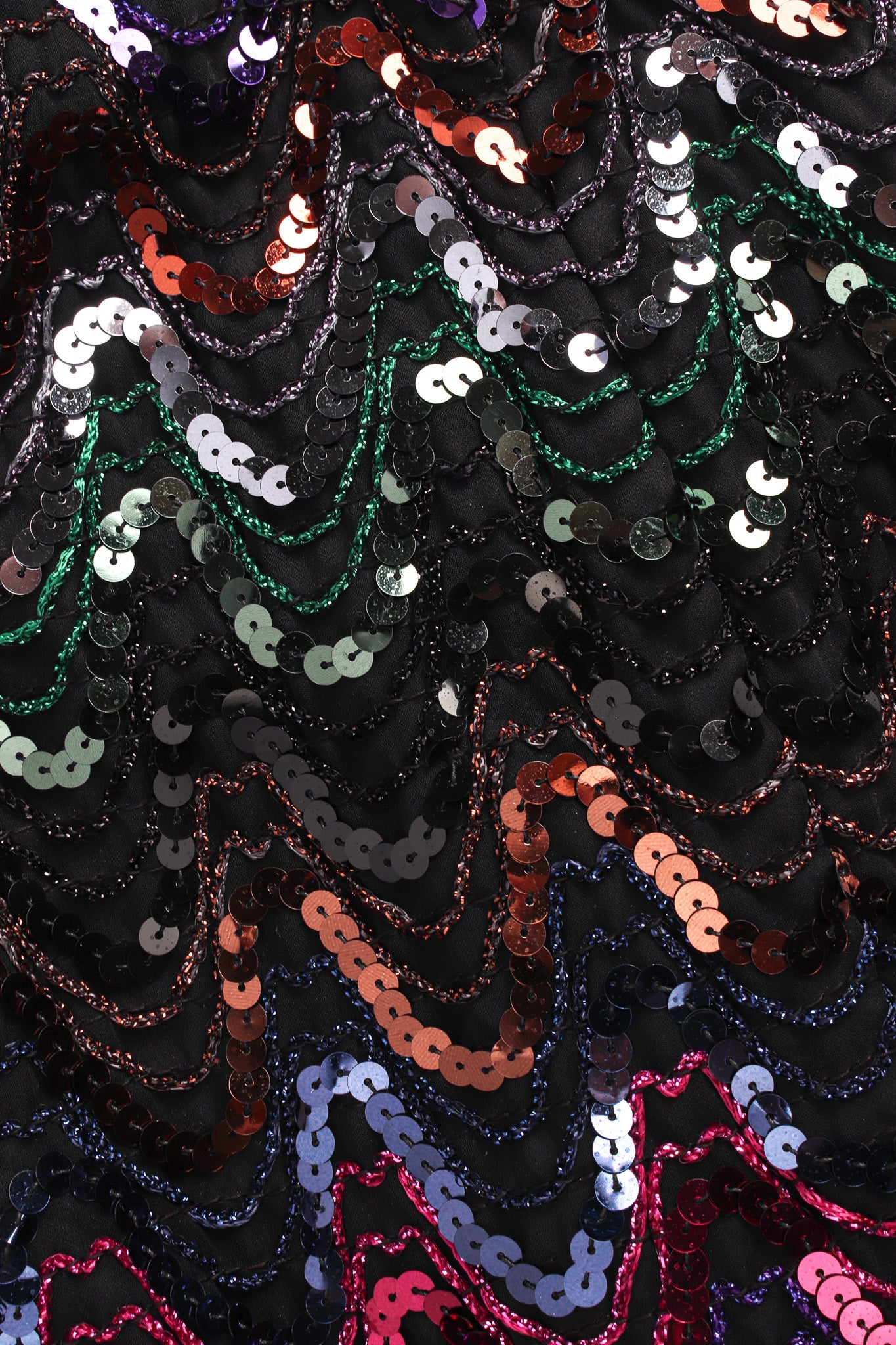 Vintage Mike Benet Dark Rainbow Sequin Column Dress sequin close @ Recess LA