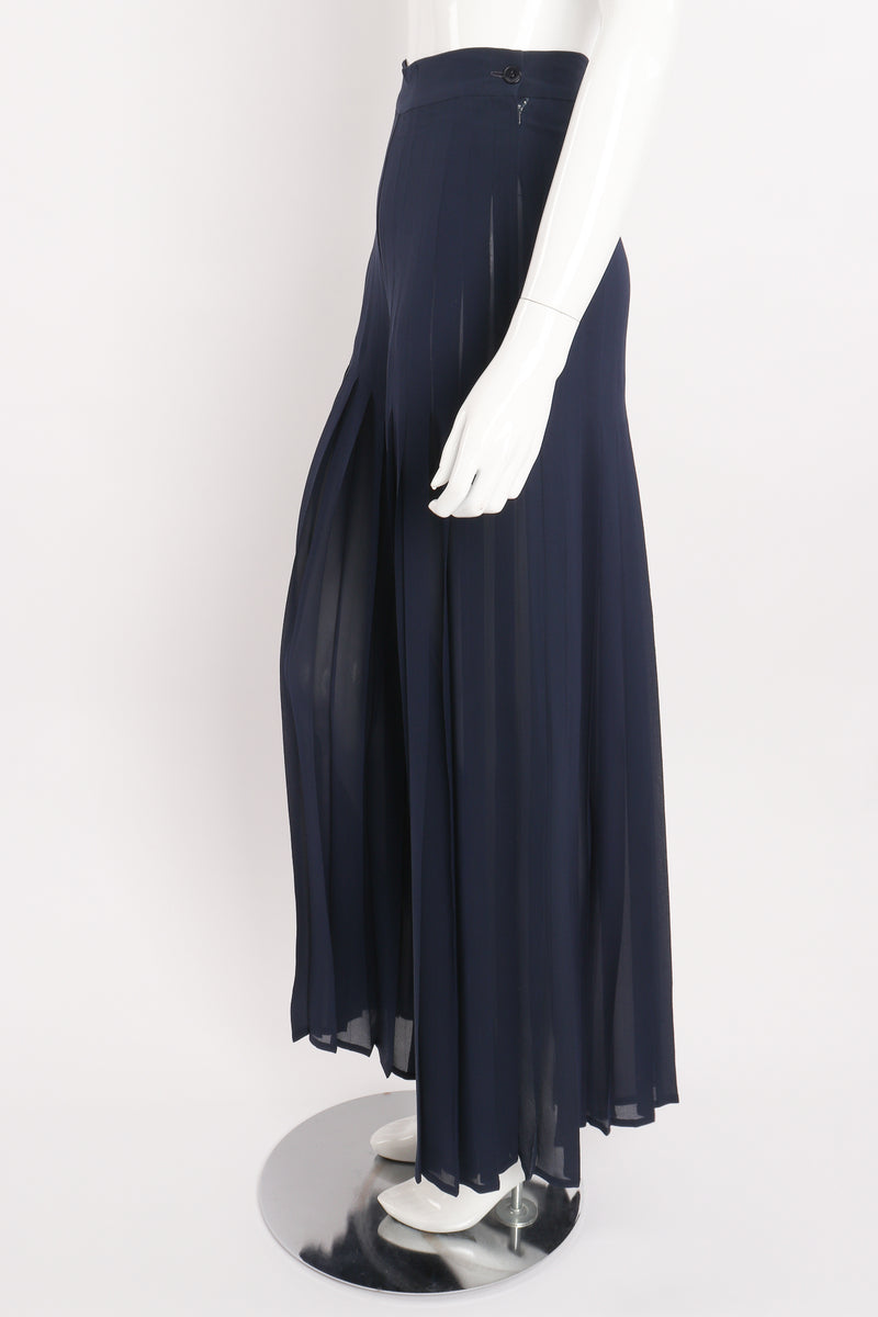 Vintage Mila Schon Sheer Chiffon Palazzo Pant on Mannequin side at Recess Los Angeles