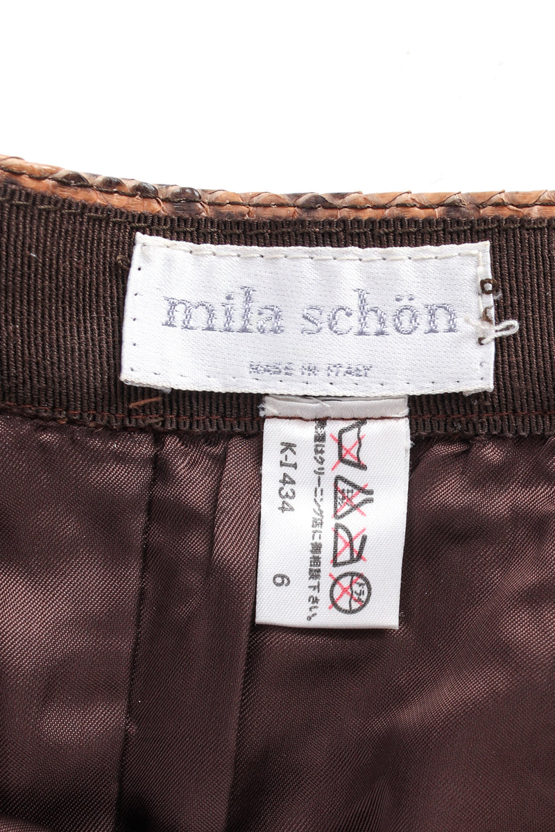 Vintage Mila Schon Snake Print Leather Short tags @ Recess LA