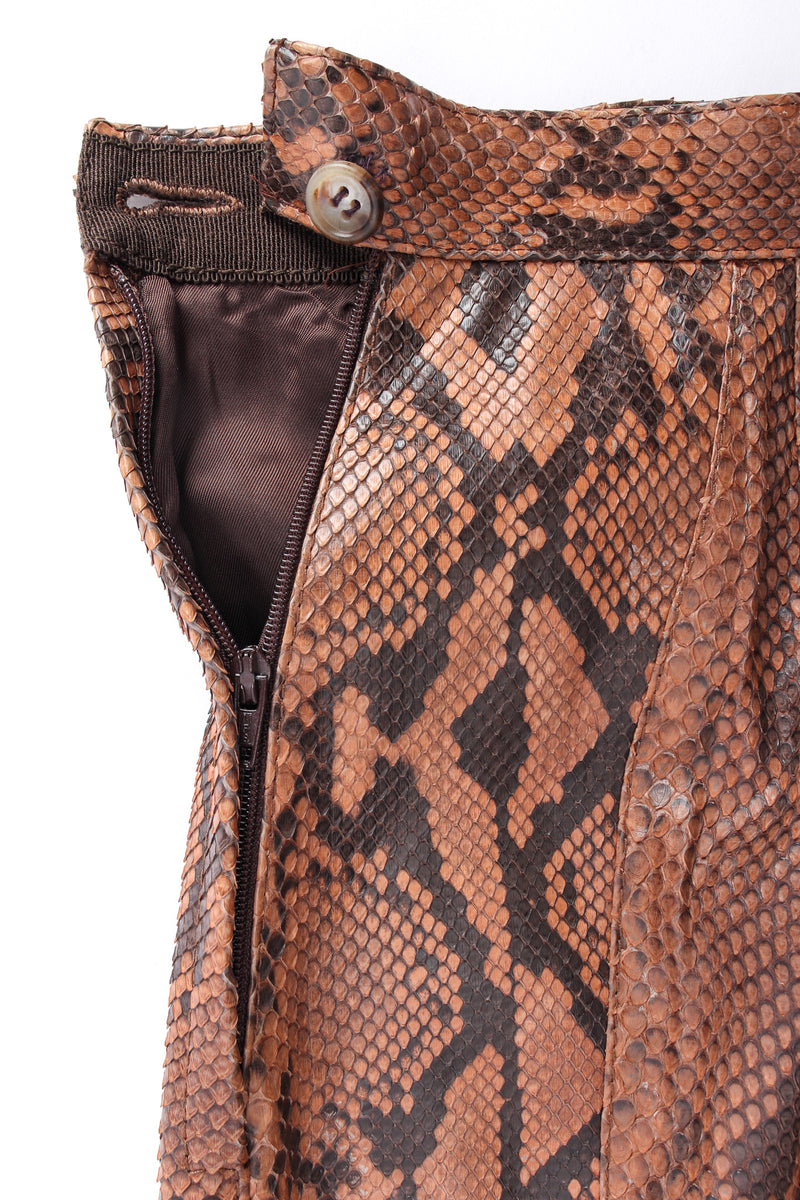 Vintage Mila Schon Snake Print Leather Short zipper/button opening @ Recess LA