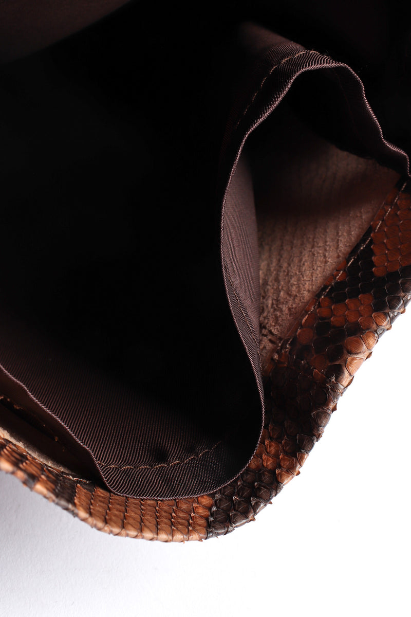 Vintage Mila Schon Snake Print Leather Short lining/hem @ Recess LA