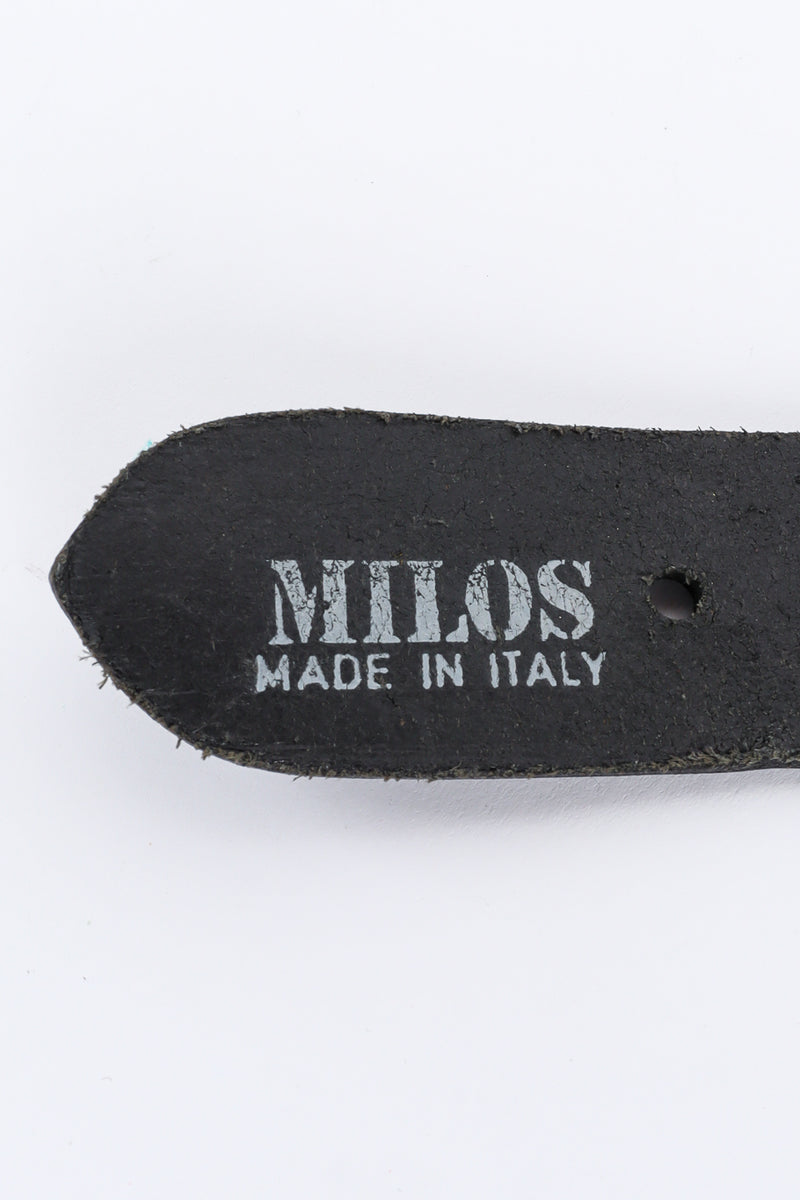 Vintage Milos Sun Emblem Linked Leather Belt signed @ Recess LA