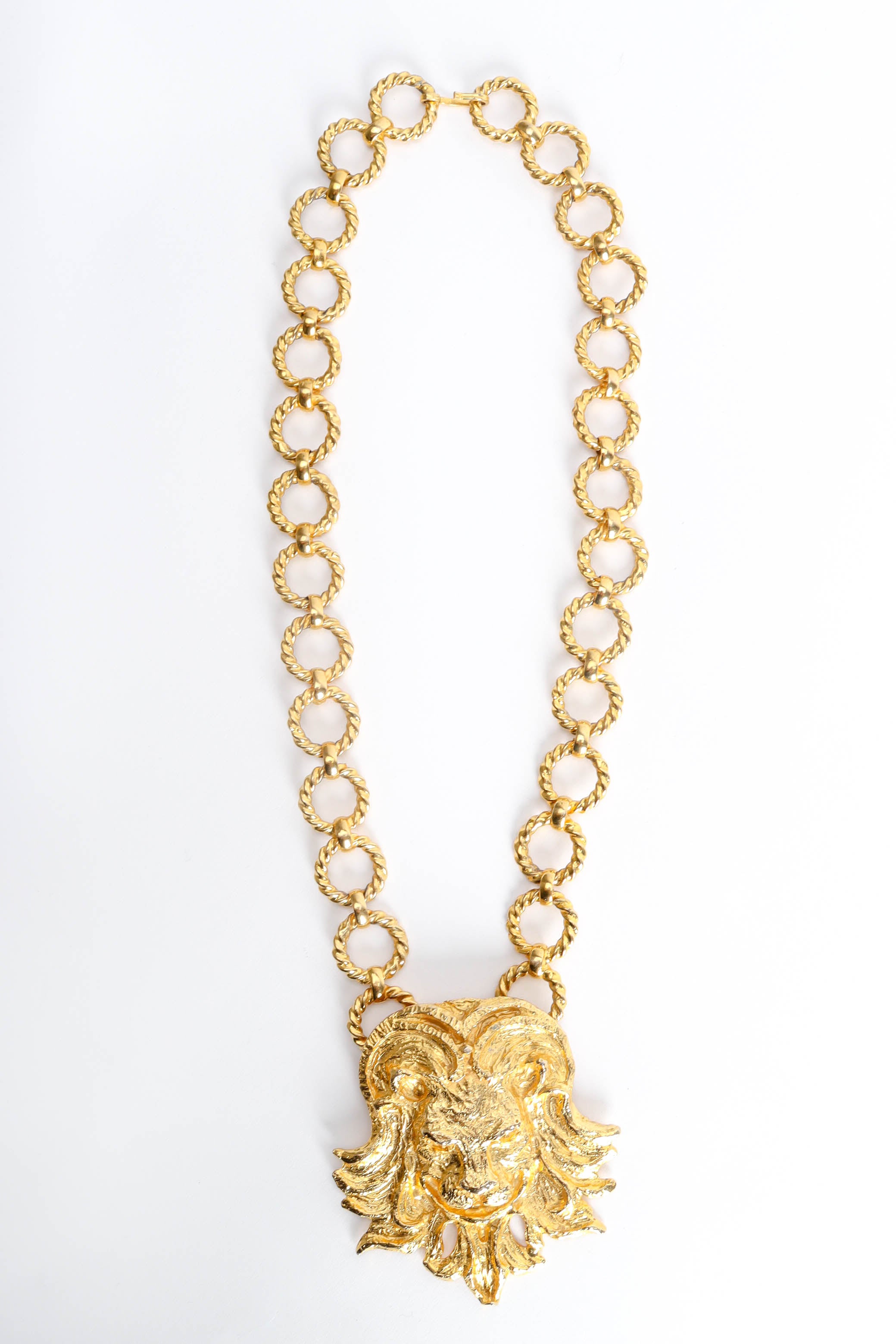Vintage Mimi Di N Lion Medallion Necklace flat lay strand @ Recess LA