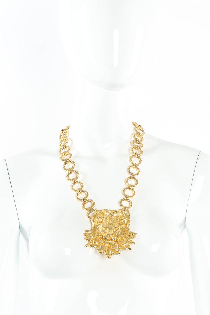Vintage Mimi Di N Lion Medallion Necklace on mannequin  @ Recess LA
