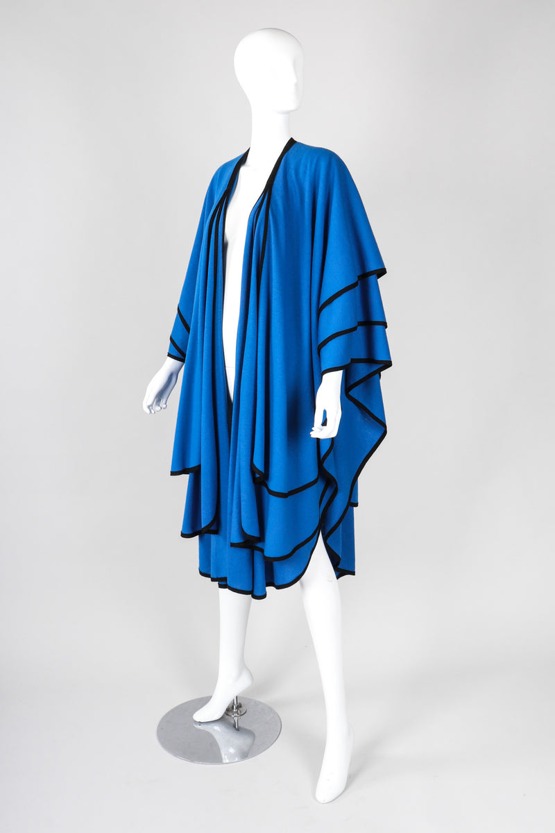 Recess Los Angeles Vintage Mimi Trujillo Layered Waterfall Petal Wool Knit Cape