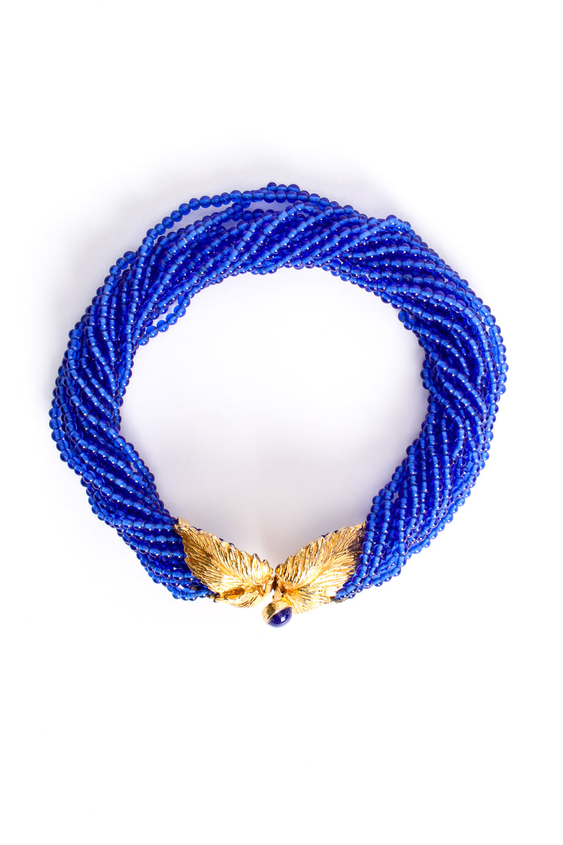 Vintage Mimi Di N Beaded Cobalt Leaf Collar Necklace at Recess Los Angeles