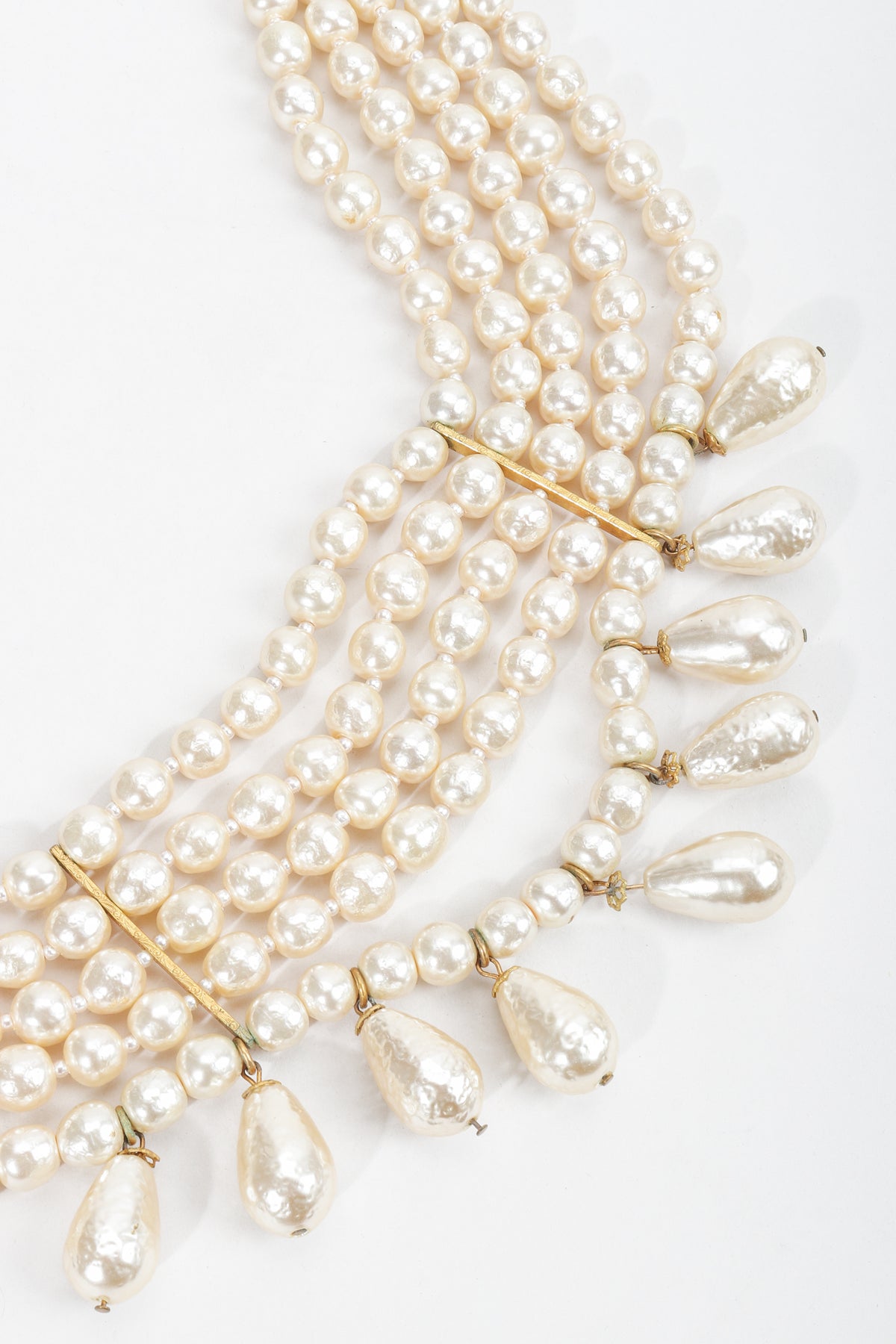 Vintage Miriam Haskell 5-Strand Pearl Fringe Choker – Recess
