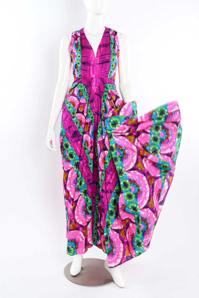 Vintage I.Magnin Tie Dye Print Palazzo Jumpsuit front wide leg @ Recess LA