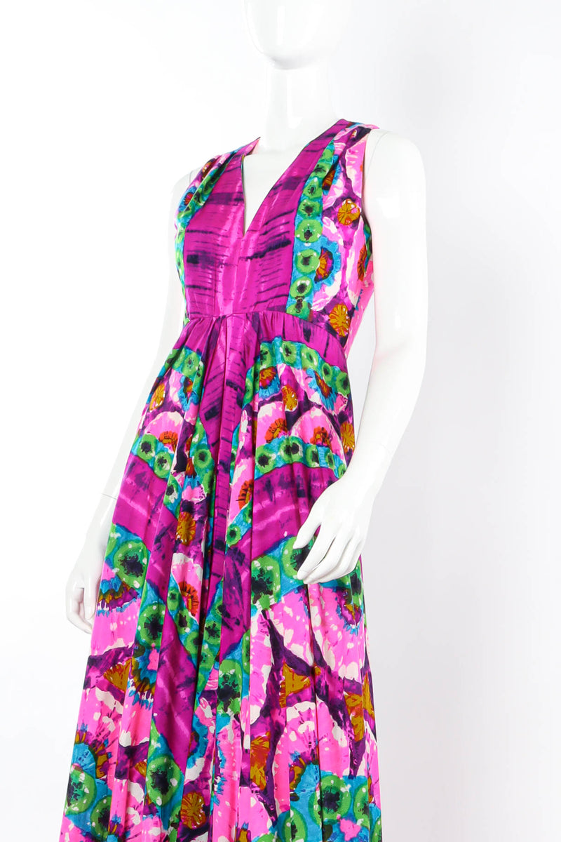 Vintage I.Magnin Tie Dye Print Palazzo Jumpsuit mannequin front close @ Recess LA
