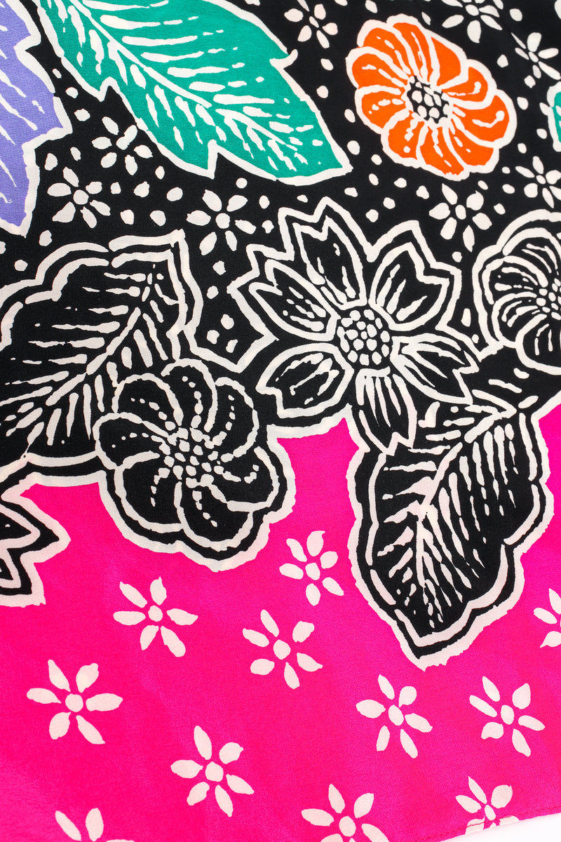 Vintage Miss O Oscar de la Renta Wax Floral Print Skirt fabric print detail at Recess LA