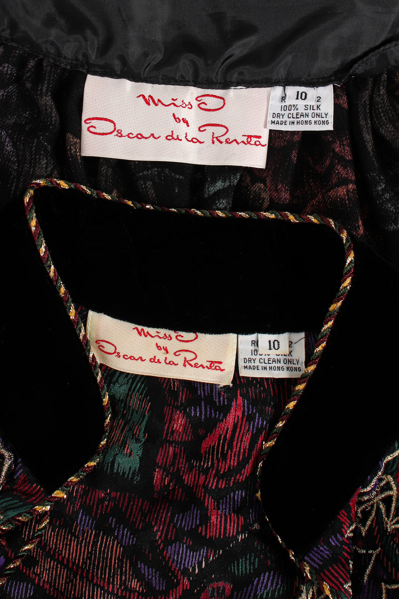 Vintage Miss O Oscar de la Renta Floral Paisley Blouse & Skirt Set labels @ Recess LA