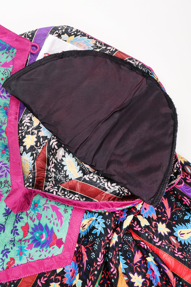 Recess Los Angeles Designer Consignment Vintage Miss O Oscar de la Renta Paisley Stripe Peasant Blouse & Skirt Set