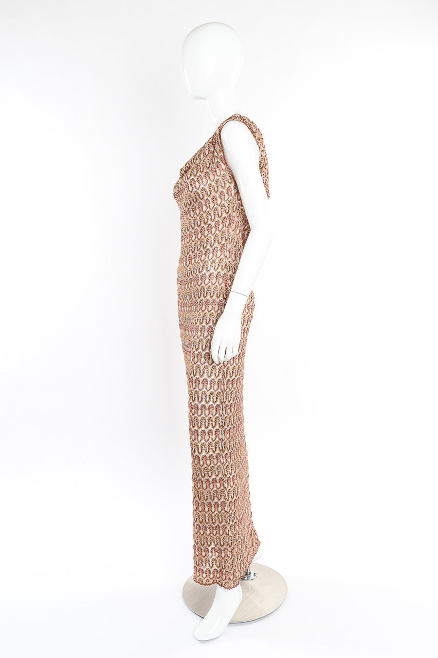 missoni gold dress Metallic Knit Maxi – Recess Color:Medium Heather Grey neckline and an elegant Royal Blue Party Dresses YGroup_A10258
