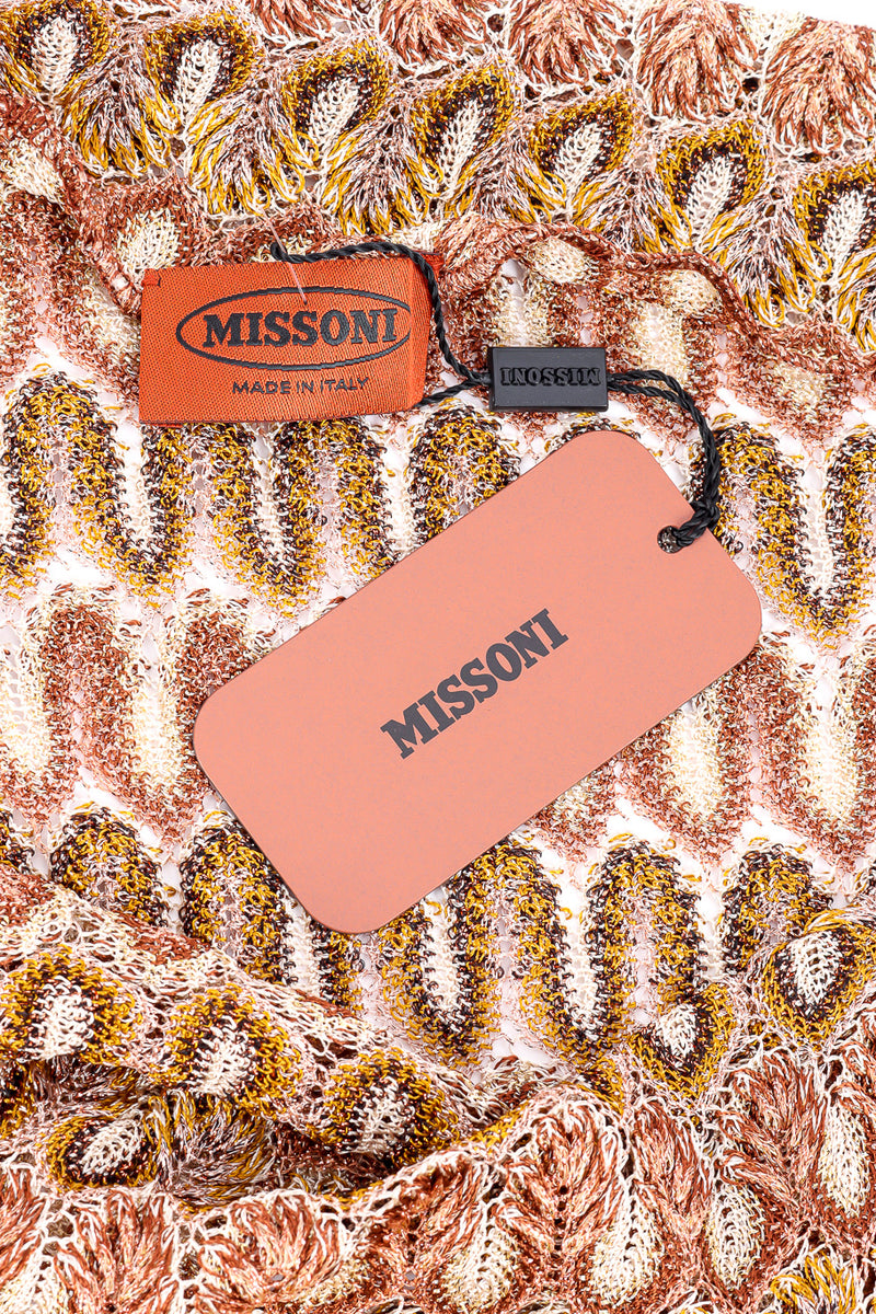 missoni orange label dress MISSONI Orange Label Metallic Knit ZigZag Dress Size EU 44