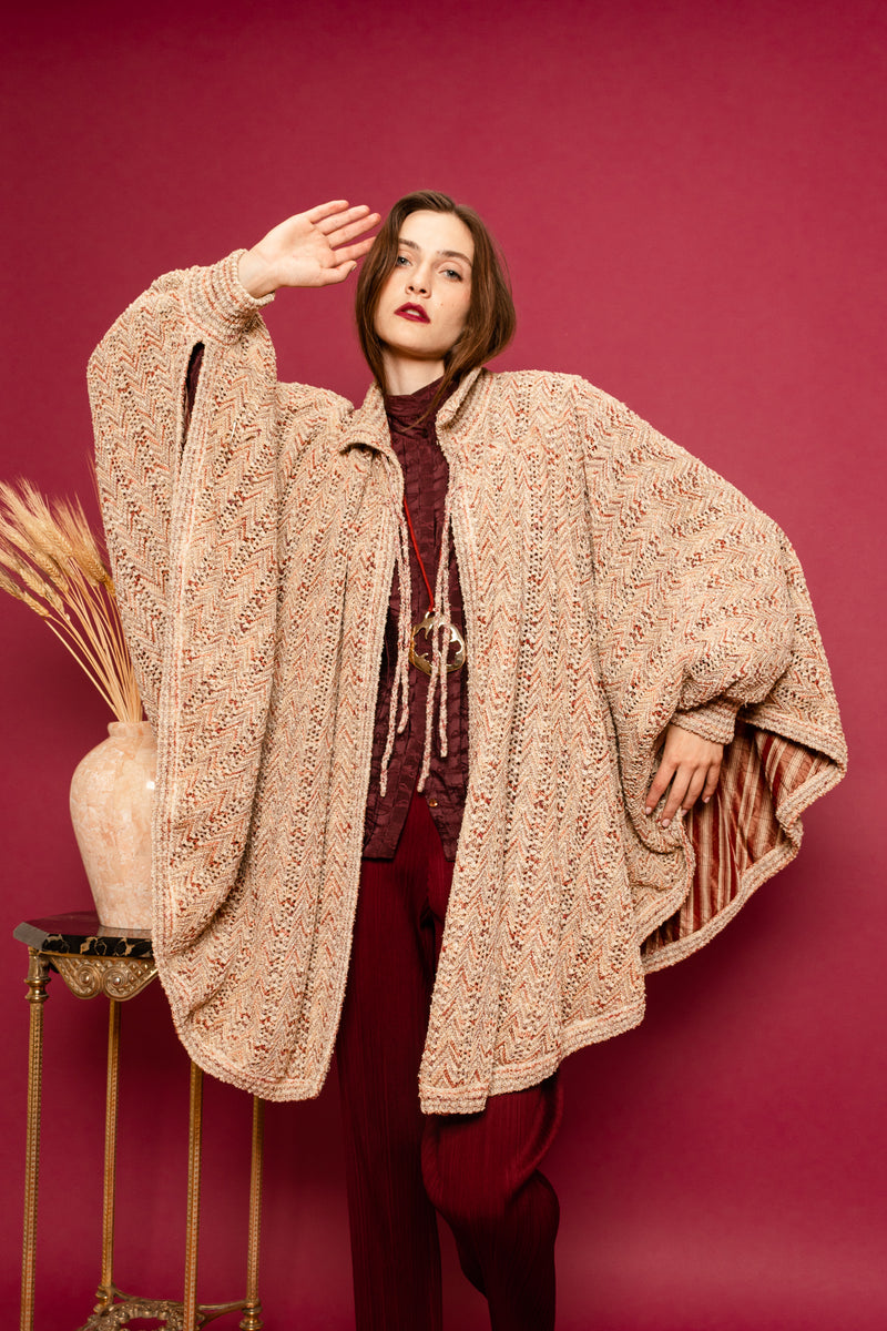Vintage Unsigned Missoni Chevron Knit Cocoon Sweater on model @ Recess LA