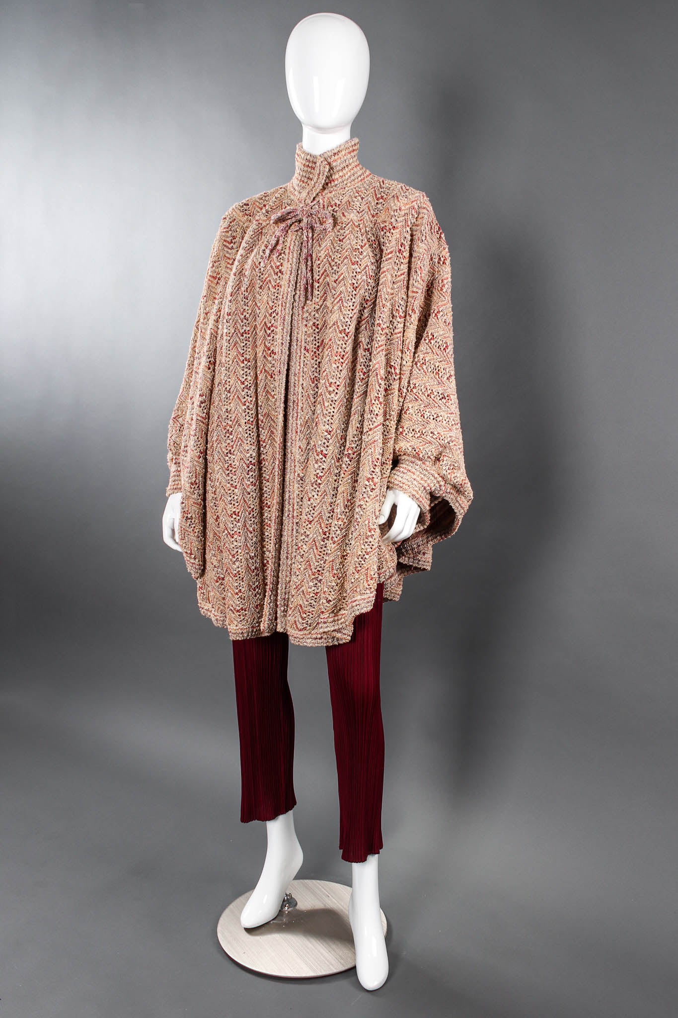 Vintage Unsigned Missoni Chevron Knit Cocoon Sweater on mannequin @ Recess LA