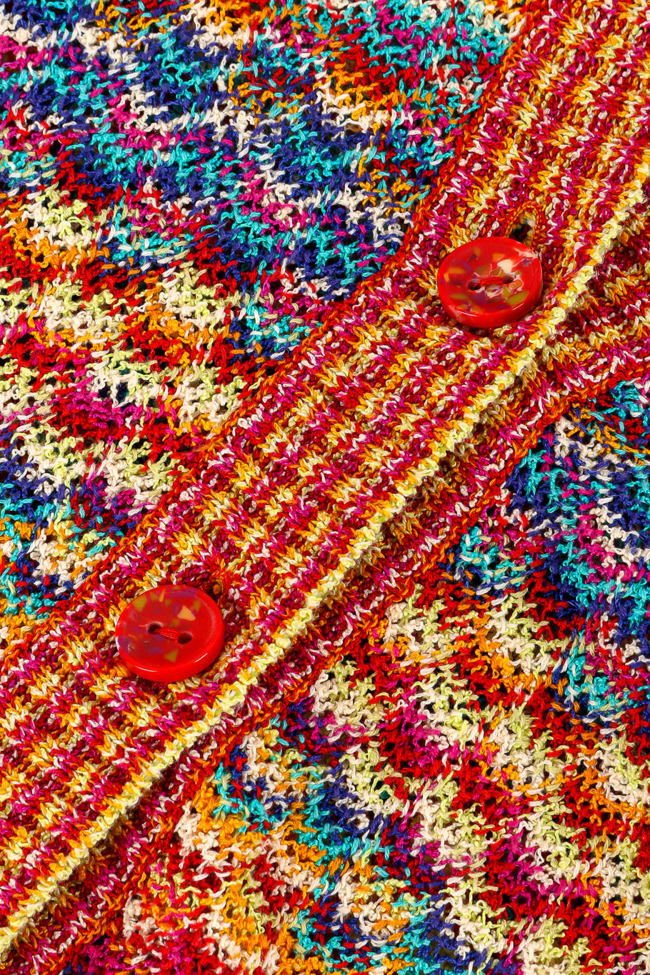 Scallop stripe classic knit 2 piece set by Missoni confetti buttons close @recessla