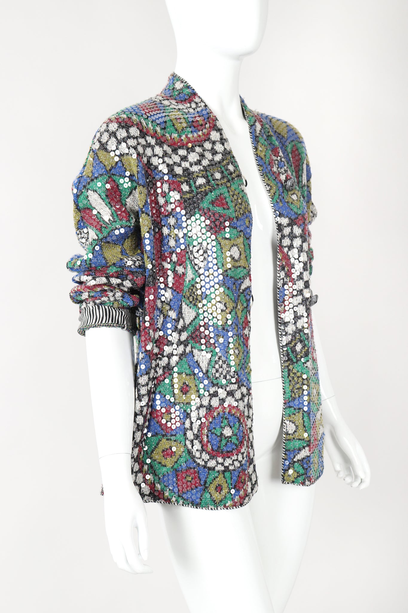 Recess Designer Consignment Vintage Missoni Sequined Knit Sweater Jacket Los Angeles Resale