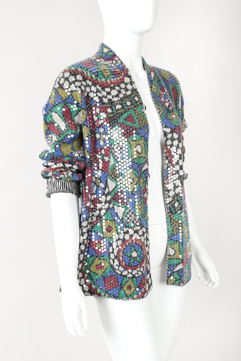 Recess Designer Consignment Vintage Missoni Sequined Knit Sweater Jacket Los Angeles Resale