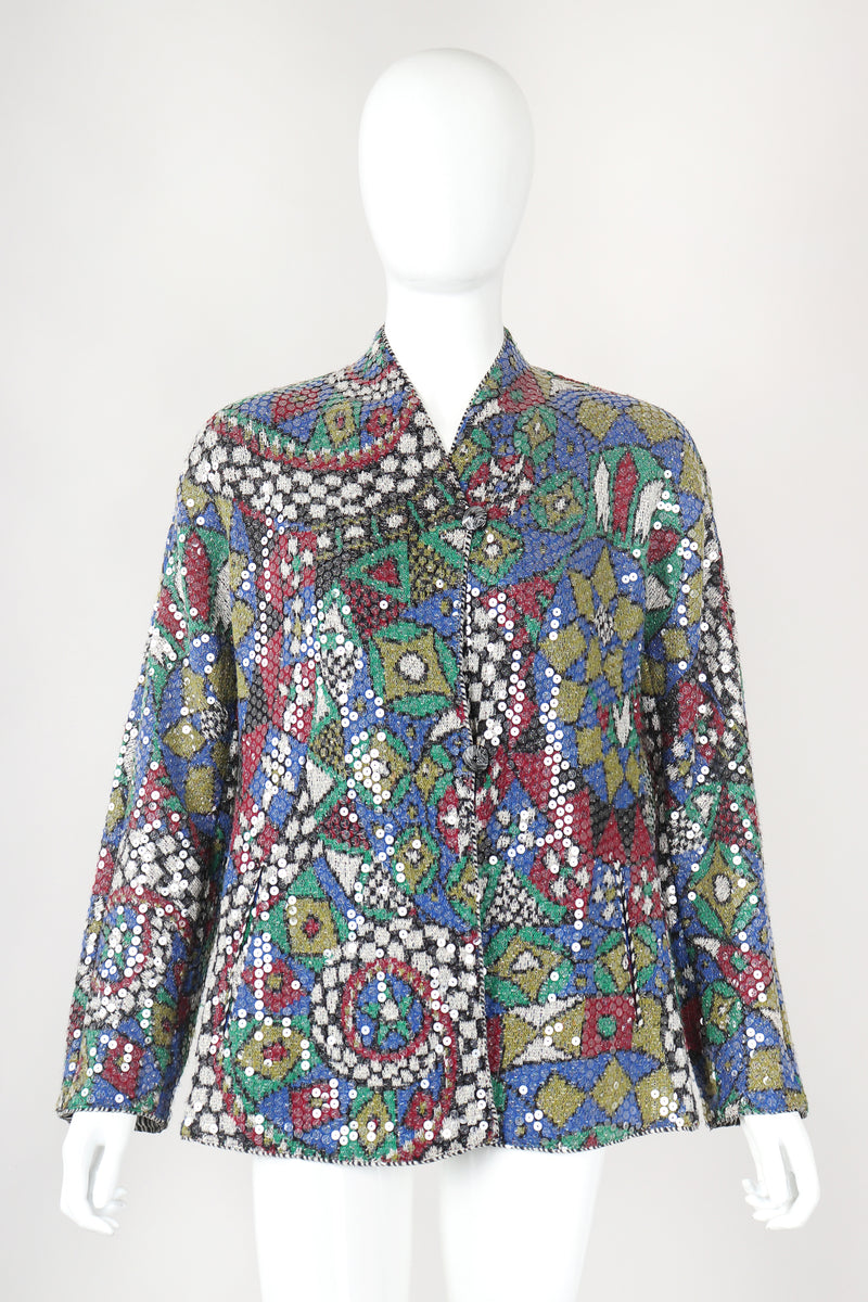 Recess Designer Consignment Vintage Missoni Sequined Knit Sweater Jacket Los Angeles Resale