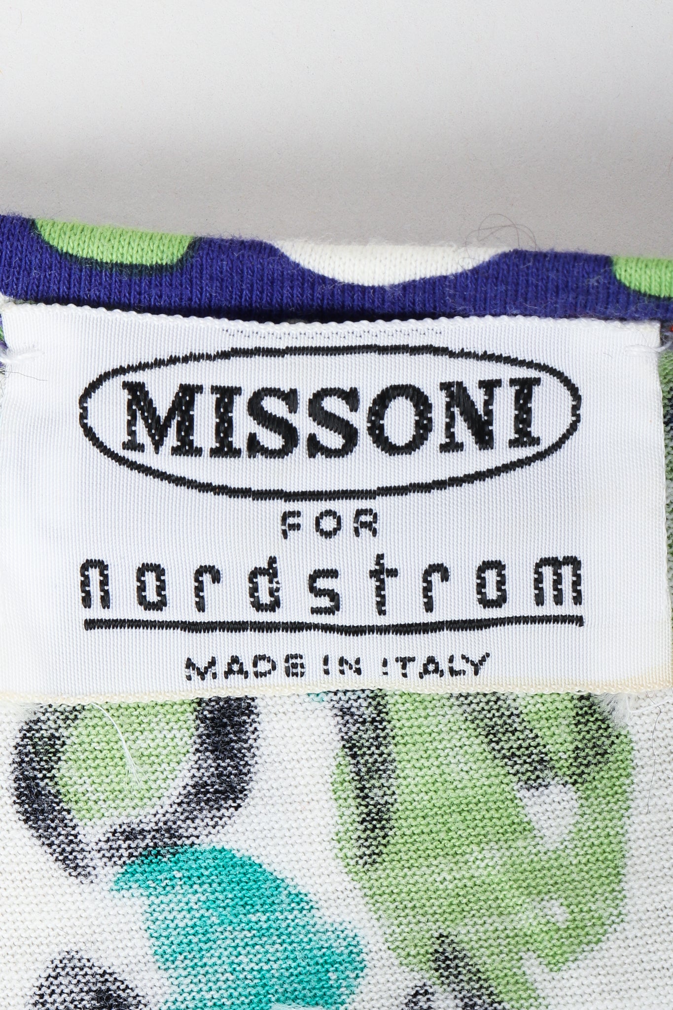 Vintage Missoni Europe Cotton Dress Label at Recess LA
