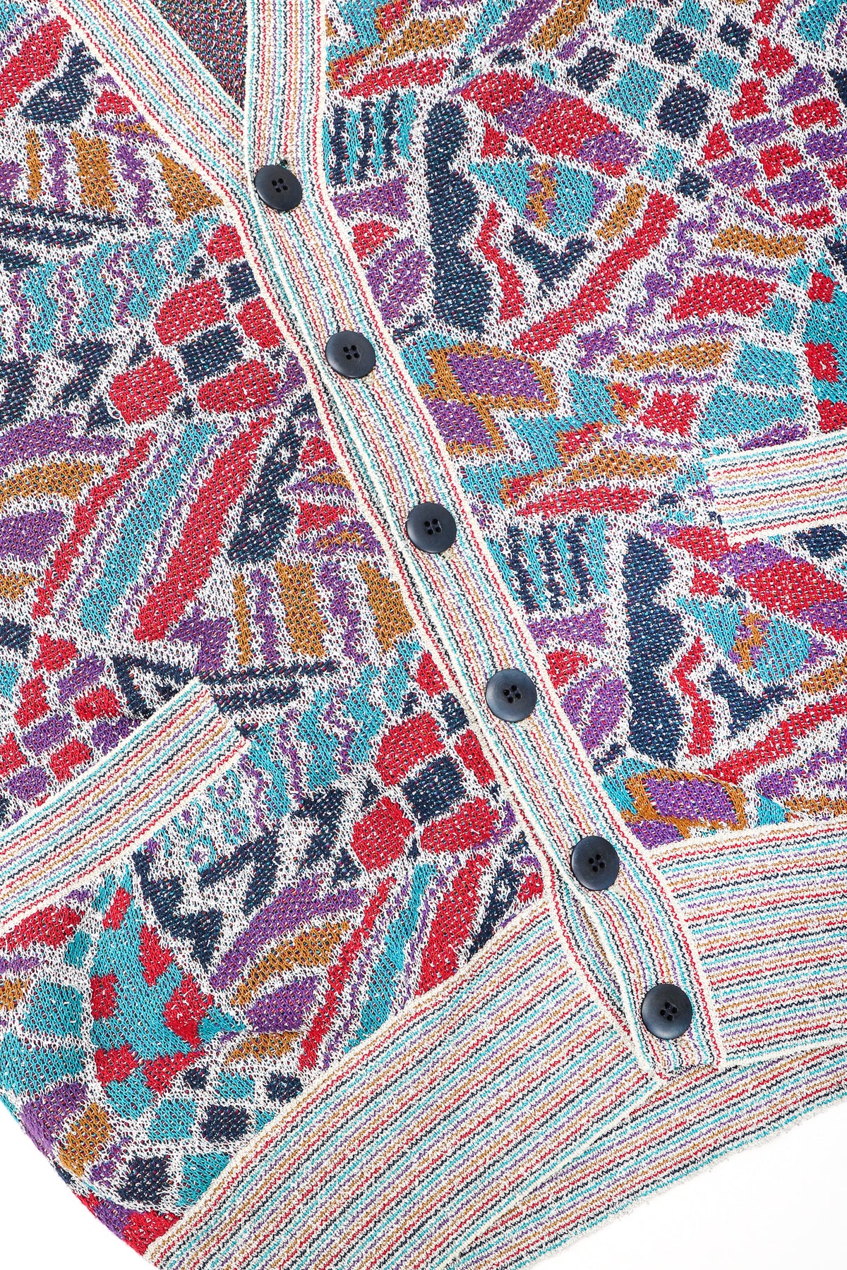 Vintage Missoni Geometric Double Knit Grandpa Cardigan Sweater