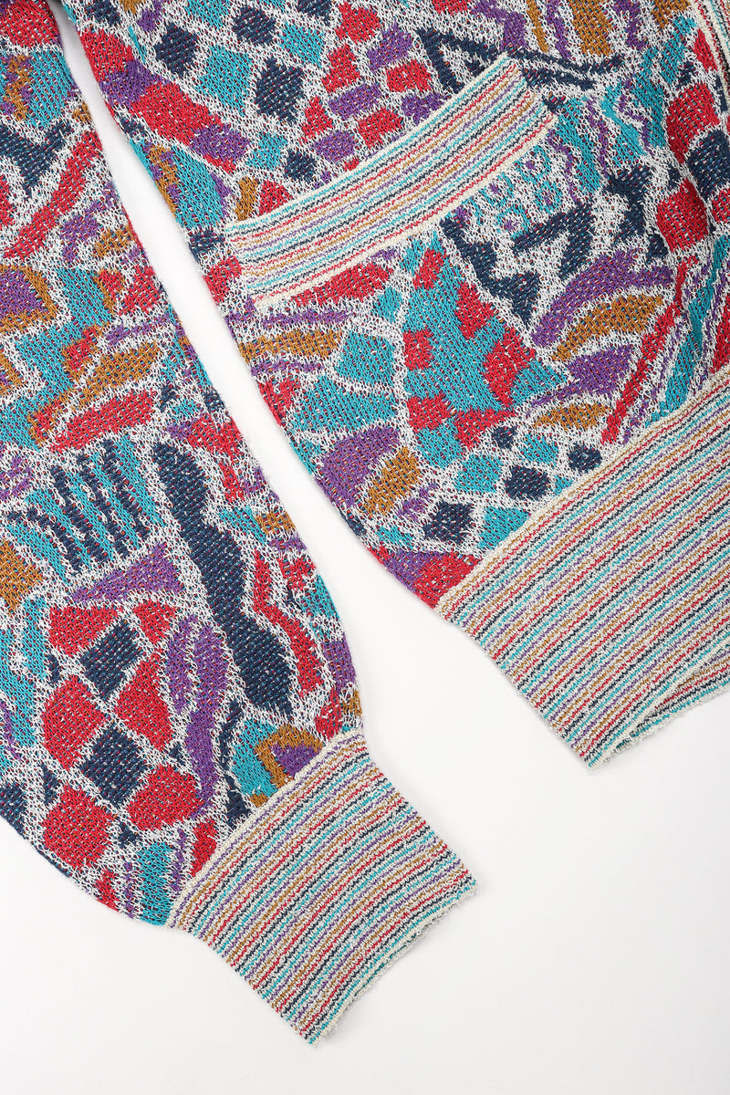 Recess Designer Consignment Vintage Missoni Geometric Double Knit Grandpa Cardigan Sweater Los Angeles Resale