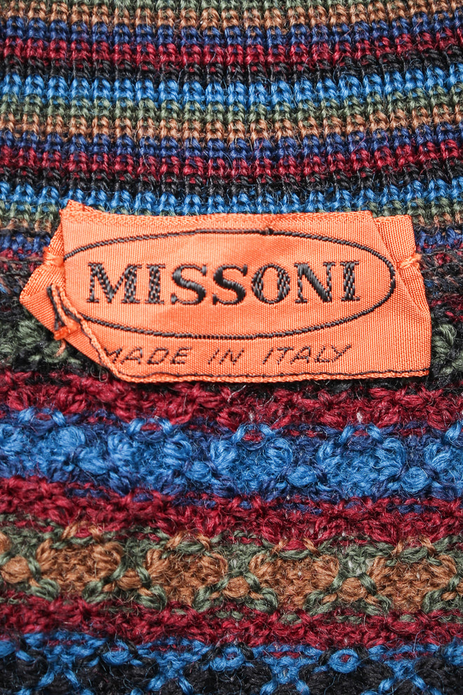 Recess Designer Consignment Vintage Missoni Blue Dobby Stripe Knit Sweater Dress Los Angeles Resale
