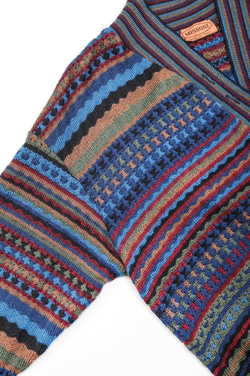 Recess Designer Consignment Vintage Missoni Blue Dobby Stripe Knit Sweater Dress Los Angeles Resale
