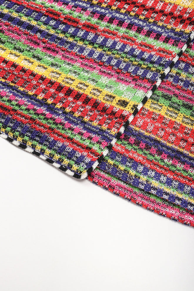 Recess Designer Consignment Vintage Missoni Rainbow TV Static Color Bars Knit Dress Los Angeles Resale