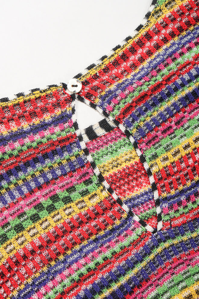 Recess Designer Consignment Vintage Missoni Rainbow TV Static Color Bars Knit Dress Los Angeles Resale