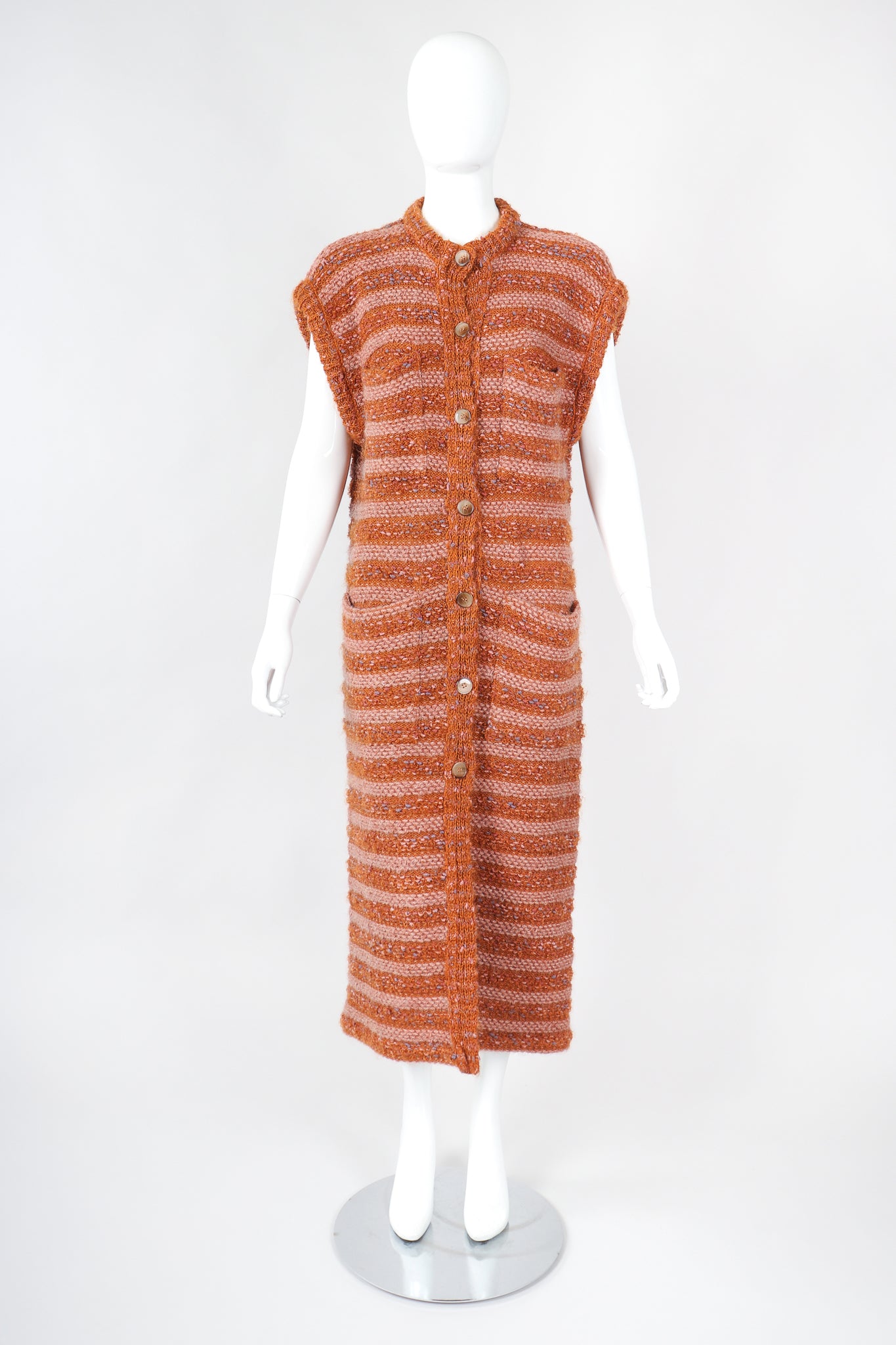 Recess Designer Consignment Vintage Missoni Long Striped Knit Sweater Vest Duster Los Angeles Resale