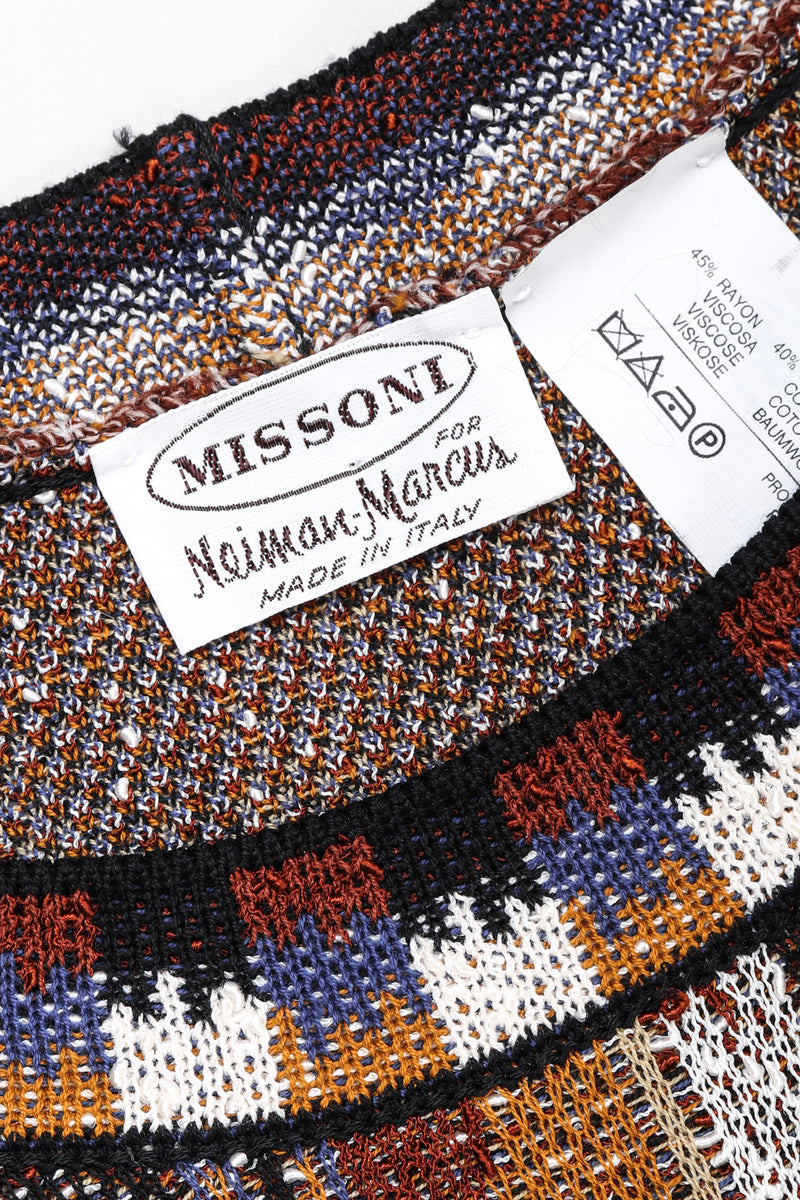 Recess Los Angeles Vintage Missoni Ikat Knit Midi Sweater Dress