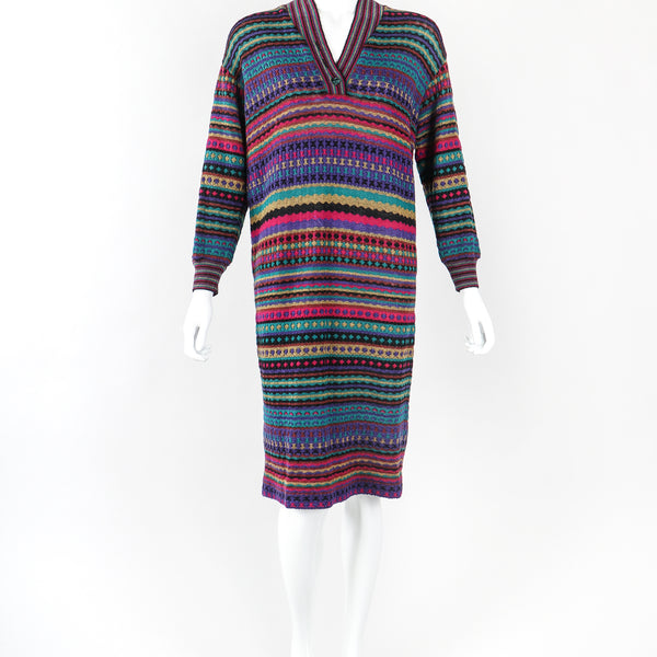 Vintage Missoni Teal Dobby Stripe Knit Sweater Dress Los Angeles Resale Recess Vintage Missoni Teal Dobby Stripe Knit Sweater Dress Los Angeles Resale Recess