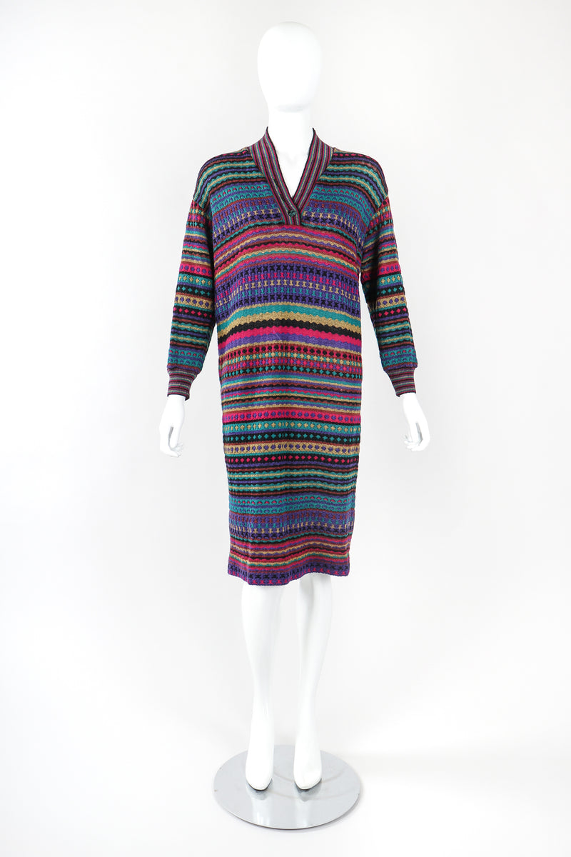 purple striped sweater dress Bruyre Purple Sequin Striped Knit Maxi Dress, M / Purple