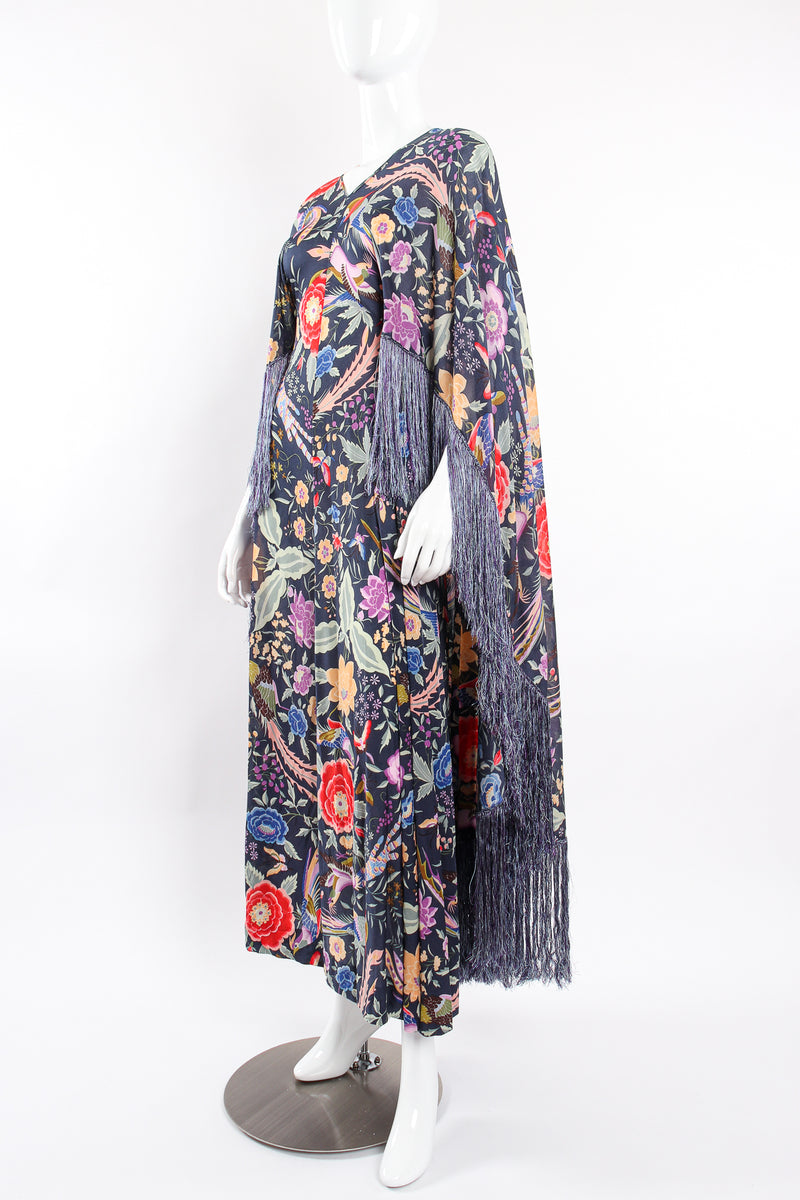 Vintage Missoni Rare Piano Shawl Fringe Dress on Mannequin front angle at Recess Los Angeles