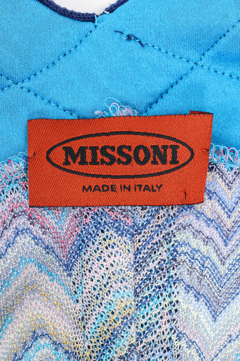 Vintage Missoni Ombre Chevron Fiamma Knit Triangle Dress label @ Recess LA