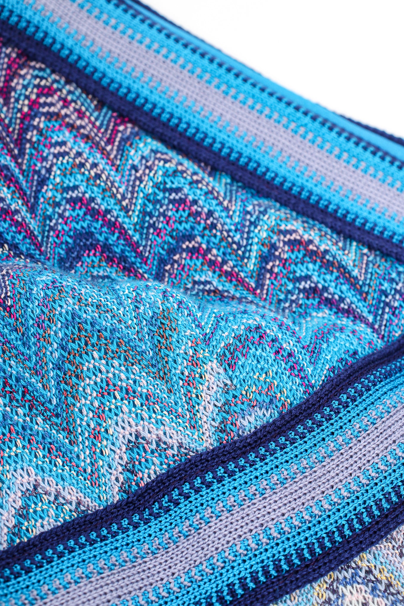 Vintage Missoni Ombre Chevron Fiamma Knit Triangle Dress fabric detail @ Recess LA