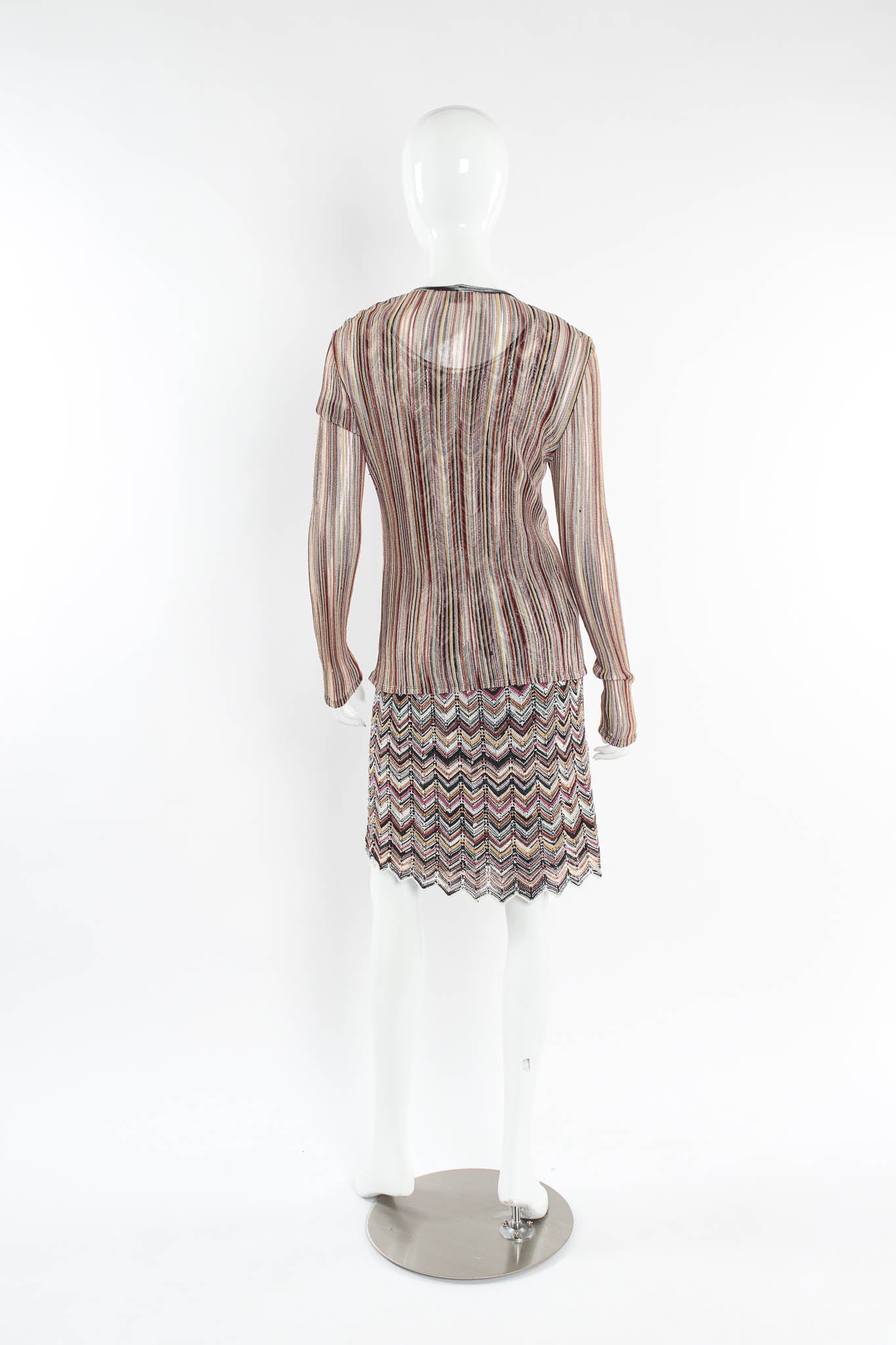 Vintage Missoni Chevron Stripe Top, & Skirt (4 Piece Set) mannequin back@ Recess LA