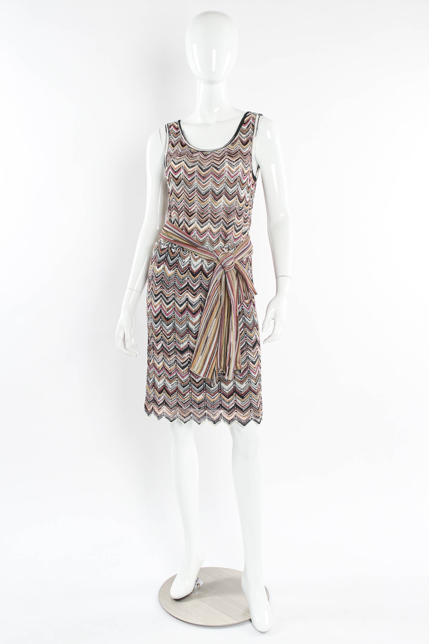 Vintage Missoni Chevron Stripe Top, & Skirt (4 Piece Set) mannequin set waist tie@ Recess LA