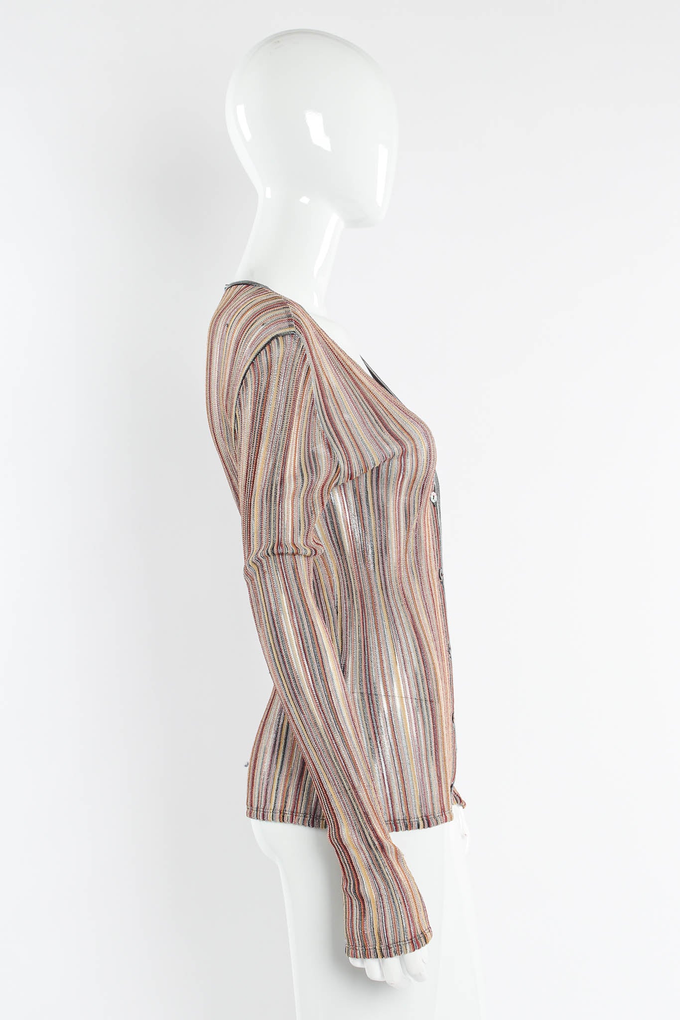 Vintage Missoni Chevron Stripe Top, & Skirt (4 Piece Set) mannequin side top @ Recess LA