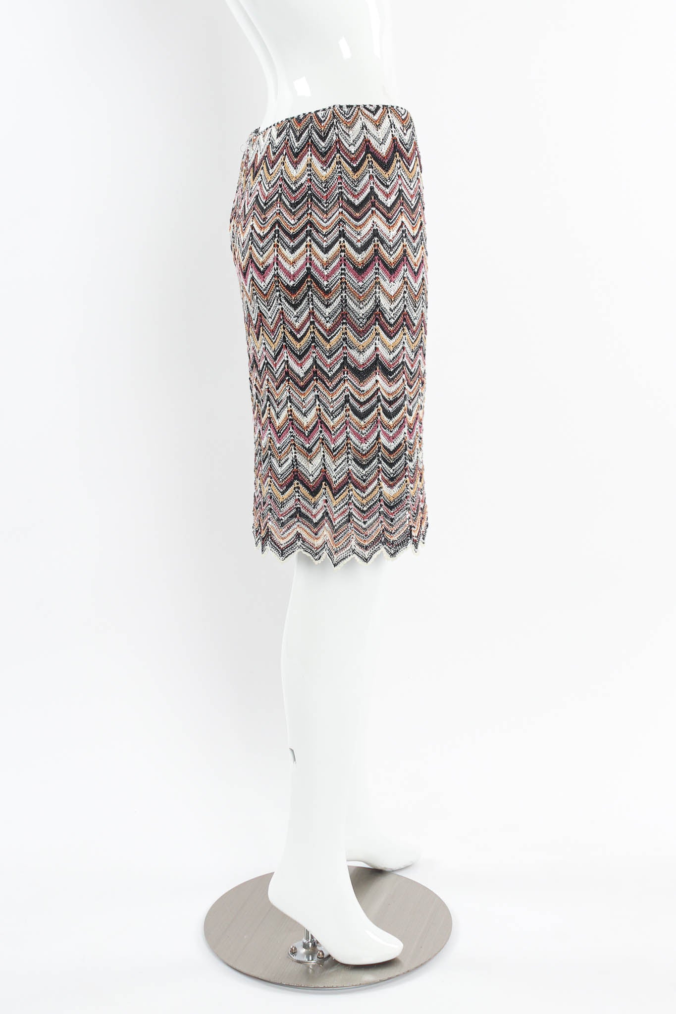 Vintage Missoni Chevron Stripe Top, & Skirt (4 Piece Set) mannequin side skirt@ Recess LA