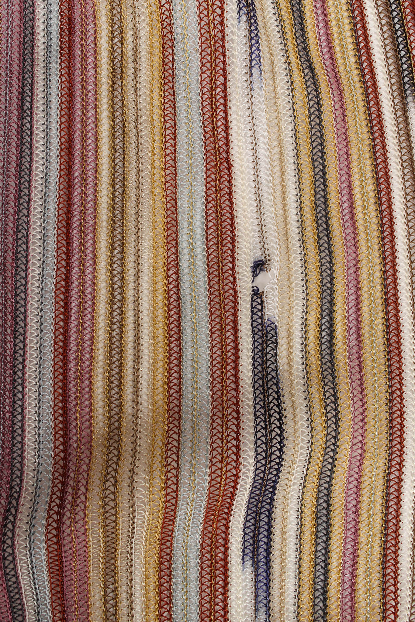 Vintage Missoni Chevron Stripe Top, & Skirt (4 Piece Set) hole in scarf @ Recess LA